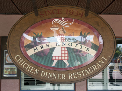 Mrs. Knott's Chicken Dinner Restaurant sign